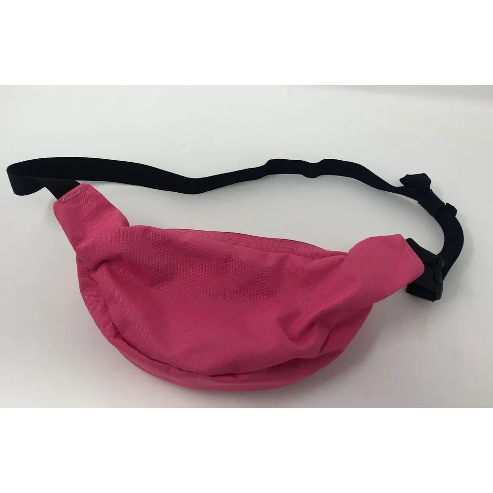 Jansport Neon Pink Canvas Full Zip Fanny Pack Adjustable Waist 2 Pocket Y2K 90s